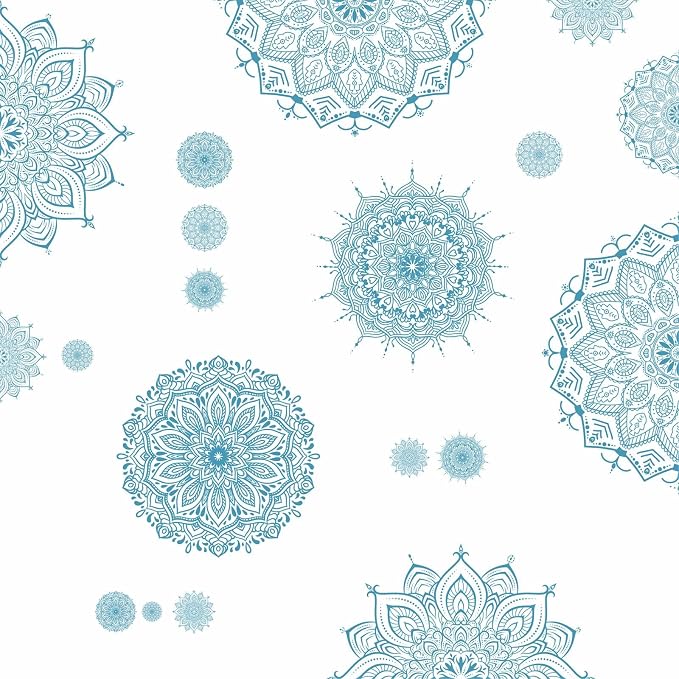 Blue Mandala Wall Stickers Mandala Decals for Windows Modern Wall Art Mural | Headboard vinyl decoration, lotus peel and stick stickers, removable self adhesive decal, for bedroom living room yoga room - Image 7