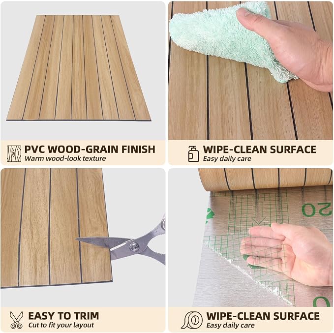 Peel and Stick Wood Slat Wall Panels, Light Yellow, 118 x 15.7 in | 3D Fluted, PVC Paneling for Accent Wall, Ceiling, Living Room, Office, Bedroom - Image 6