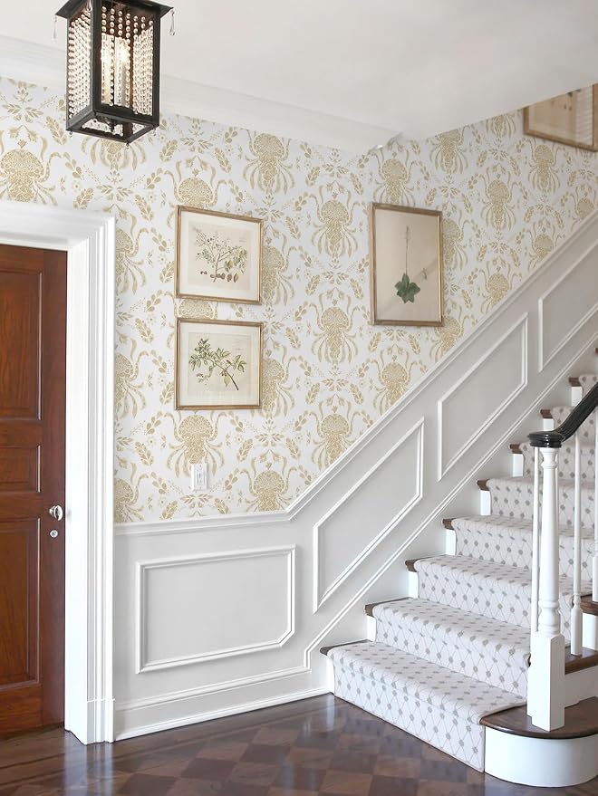 Dimoon Beige Peel and Stick Wallpaper Coastal Contact Paper Bathroom Ocean Wallpaper Boho Jellyfish Renter Friendly Waterproof for Cabinet Kitchen Bedroom Vinyl 17.3''x197'' - Image 8