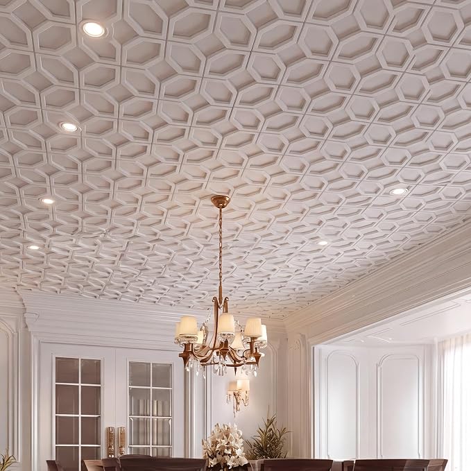 Yalikop 6 Pcs 3D 12 Inch Wall Panels Premade Wainscoting Kit, Cross Diamond | Large Art Decorative Molding Panel for Wall 12"w x 12"h x 0.3"p Moroccan Wall Art for Living Rooms, Offices Without Glue - Image 5