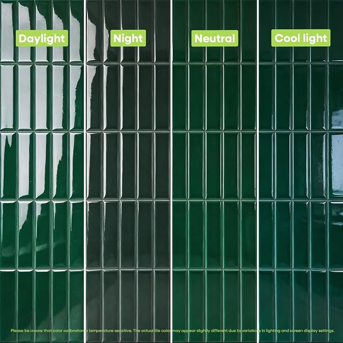Select 5 Pack Peel and Stick Backsplash Tiles, Vinyl Self Adhesive Back | Back Splash Stick On Tiles for Kitchen & Bathroom, Linear Design 12" x 12" Wall Tiles, Hunter Green - Image 8
