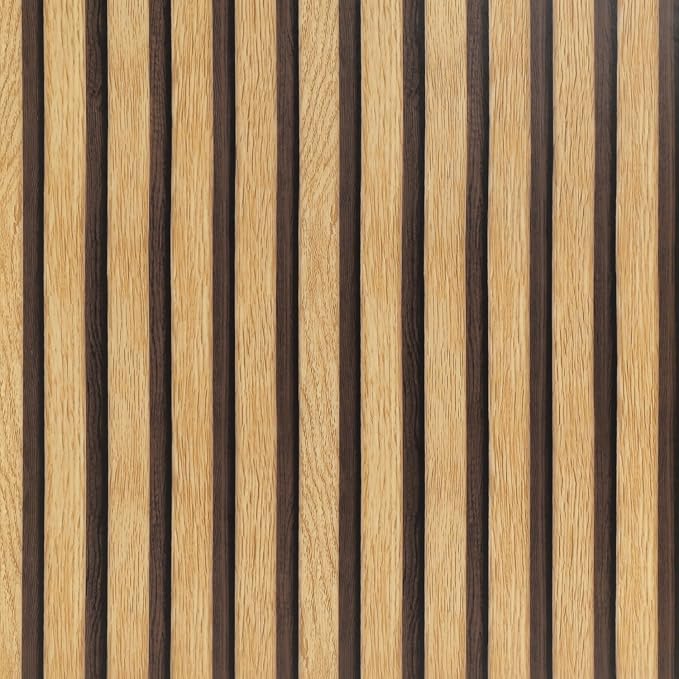 Arthome 17''x393'' Wood Slat Wallpaper Peel and Stick self Adhesive Wood Wallpaper PVC Vinyl Decorative Removable Wallpaper Waterproof Faux Wood Grating Stripe Contact Paper for Living Room Bedroom by ArthomeWALLDECOR
