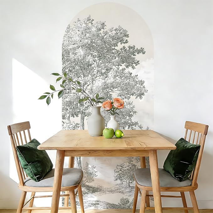 Arch Wall Decals Peel and Stick, Large Wall Stickers, Removable Home Decor Art Wallpaper for Bedroom Living Room 71'' × 31.7'' (Pine) - Image 7