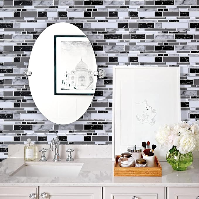 Livebor Kitchen Peel and Stick Wallpaper Backsplash Wallpaper11.8” x 118.1” | Kitchen Backsplash Contact Paper Kitchen Wallpaper Peel and Stick Countertops Waterproof Contact Paper for Bathroom Vinyl - Image 2