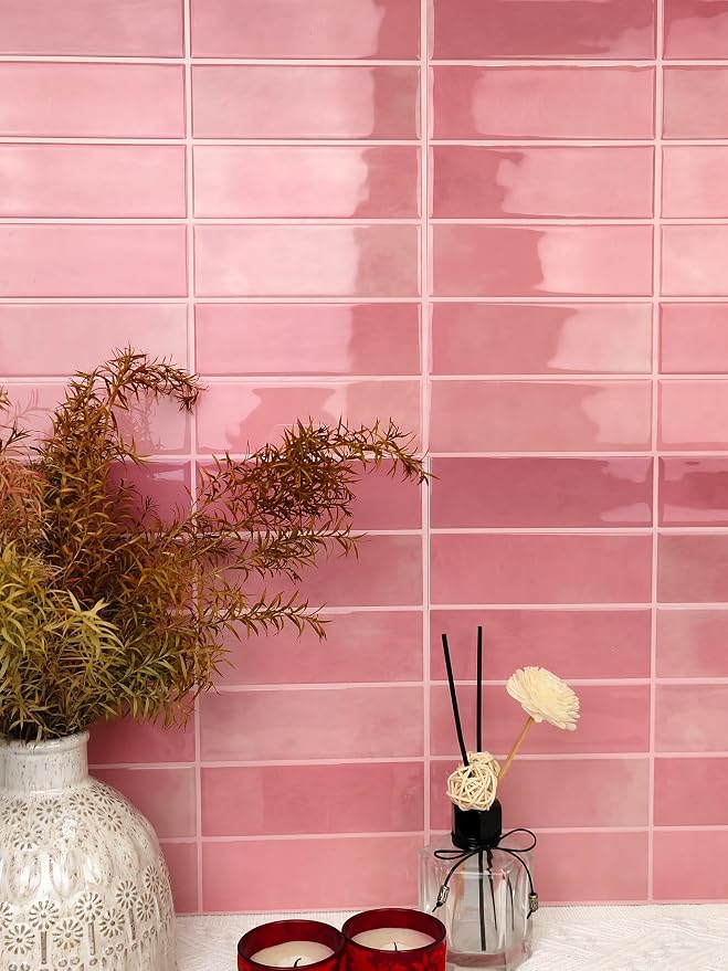 Select 5 Pack Peel and Stick Backsplash Square Tiles, 12x12 in, Pink | Extra Thick 3D Wall Panels, Heat & Water Resistant, Easy DIY Kitchen, Bathroom, Laundry, Fireplace & Rental Home Wall Décor - Image 6