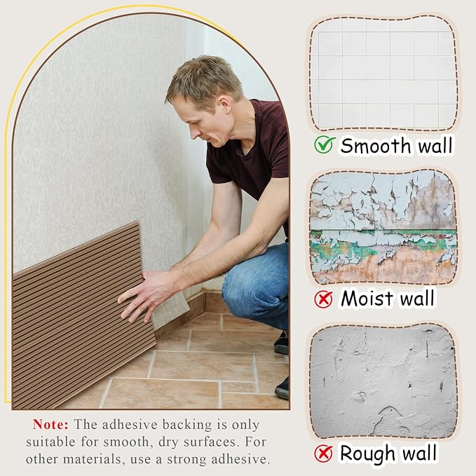 15.8 x 78.7 Inch Wall Padding for Kids, Brown, 1 Roll | Anti Collision Wall Padding Padded Wall Panels 3D DIY Headboard for Autism Playroom Nursery Bedroom Living Room Corner Guards - Image 5