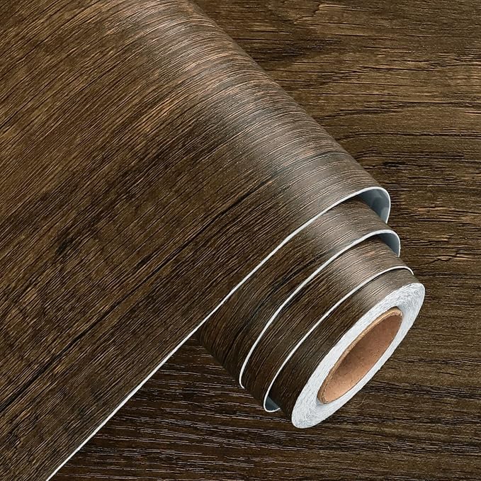 WESTICK 24"x394" Large Brown Wood Contact Paper Kitchen Countertop Peel and Stick Waterproof Vintage Wood Grain Contact Paper for Caountertops Removable Wooden Wallpapers for Tables Cabinets Drawers - Image 6