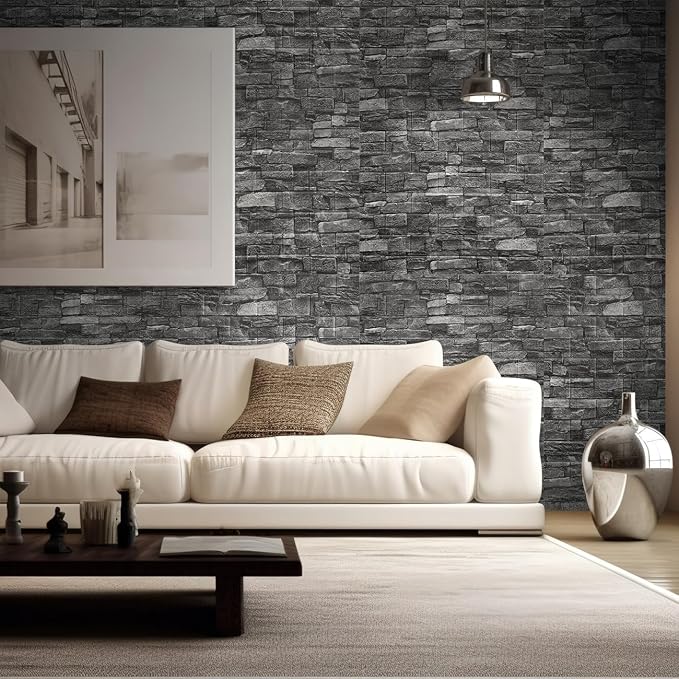 Yutianli 20PSC 3D Wall Panels Peel and Stick Faux Brick Wall Panels Self-Adhesive 3D Brick Wallpaper Foam Stone Wall Panel - Image 4