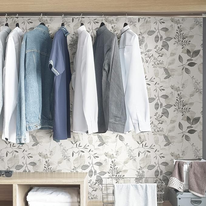 NuWallpaper by WallPops NUS3144 Breezy Peel & Stick Wallpaper, Grey - Image 3