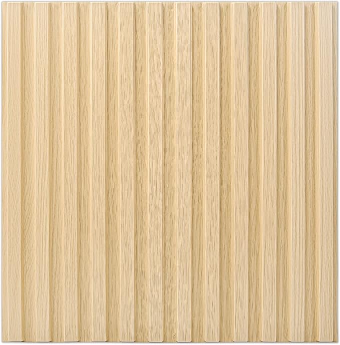 Art3d 3D Fluted Textured Slat Wall Panels, 19.7 x 19.7 in, 12-Pack, Oak | PVC, Waterproof, Scratch Proof, Wipeable, Break-Proof, Ideal for Home, Office and Commercial Spaces - Image 2