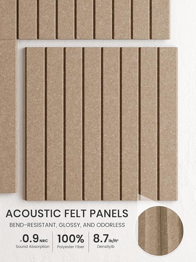 Bumusty 36"x 24" Large Felt Bulletin Board Tiles,Taupe | 6-Pack Cork Board Alternative, Wall Decor, 30 Pushpins, 30 Adhesive Tabs, Vision Board, Office, Classroom, Home, Dorm - Image 3