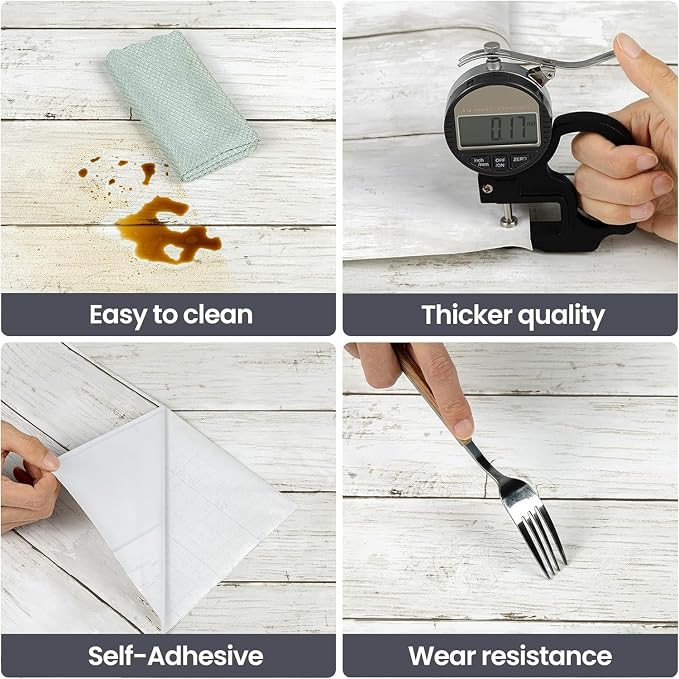 Shiplap Peel and Stick Wallpaper, Contact Paper for Classroom Home Decor | 17.7"x511" Removable Self-Adhesive White Wood Plank Film, Farmhouse Decor for Bulletin Board Desk Cabinet & Home Renovation - Image 2