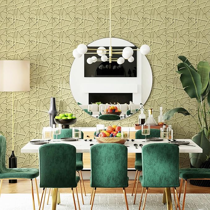 LEVOWAY 33 Pack 3D Wall Panels for Interior Wall Decor, 12''x12'' Champaign Gold Accent Textured Wall Panels, Wall Covering Panles for Living Room, Gaming Room, TV Background, Cover 32 Sq.Ft - Image 5