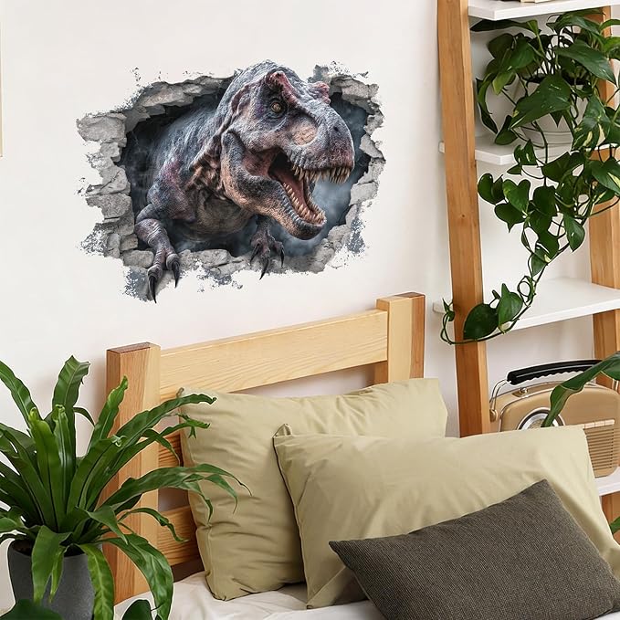 Tyrannosaurus Rex Wall Decals Stickers, Realistic Dinosaur Wall Art Peel and Stick, Removable Vinyl Wall Decor for Bedroom, Living Room, Office, Home Decoration - Image 6