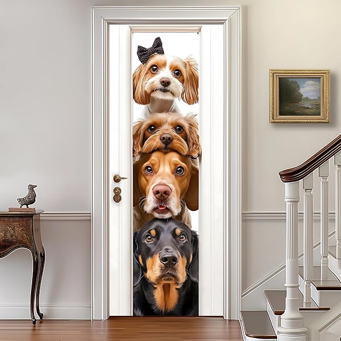 3D Door Stickers, Peel and Stick Wallpaper ，Self-Adhesive Mural PVC Waterproof Wall Poster for Home Decor 30.3" W x 78.7" H by AOHMPT