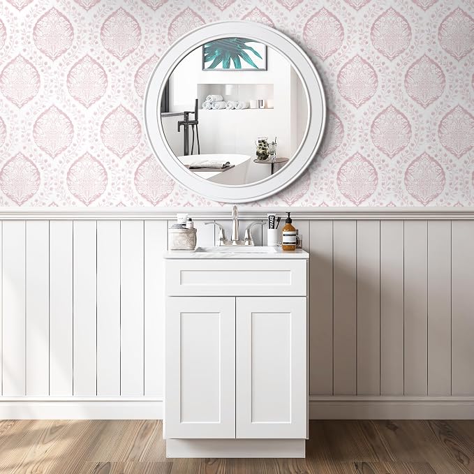 CiCiwind 393.7"×17.3" Boho Peel and Stick Wallpaper Pink Floral Wallpaper Removable Self Adhesive Eco-Friendly Contact Paper Modern for Bathroom Bedroom Farmhouse Eco-Friendly Vinyl Wall Paper - Image 4