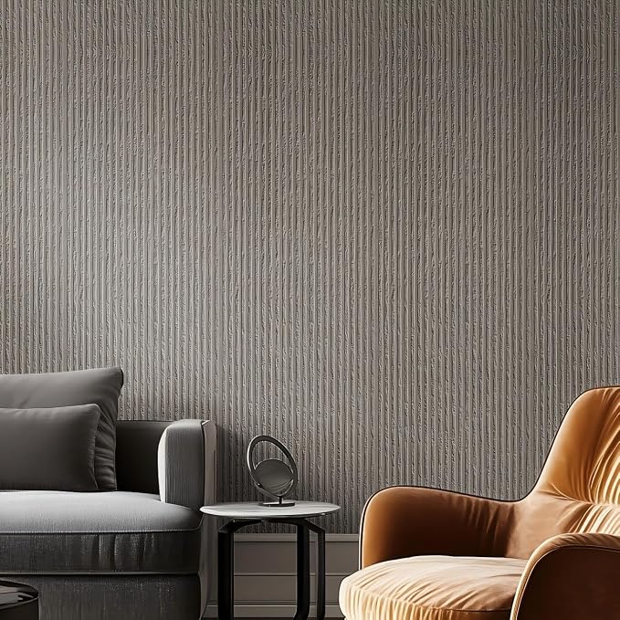 3D Faux Stone Peel and Stick Roll-15.7"x110"Thick PVC Foam Wall Paneling,DIY Self Adhesive Removable Waterproof&Sound Dampening for Cement Texture Accent Wallpaper for Living Room,Bedroom(Dark Gray) - Image 3