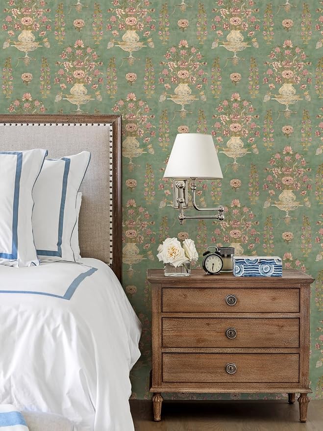Orainege Floral Wallpaper Peel and Stick Wallpaper Modern Contact Paper | 17.3in x 118.1in Self Adhesive Wall Paper for Bedroom Bathroom Shelf Liner Decor Removable - Image 8