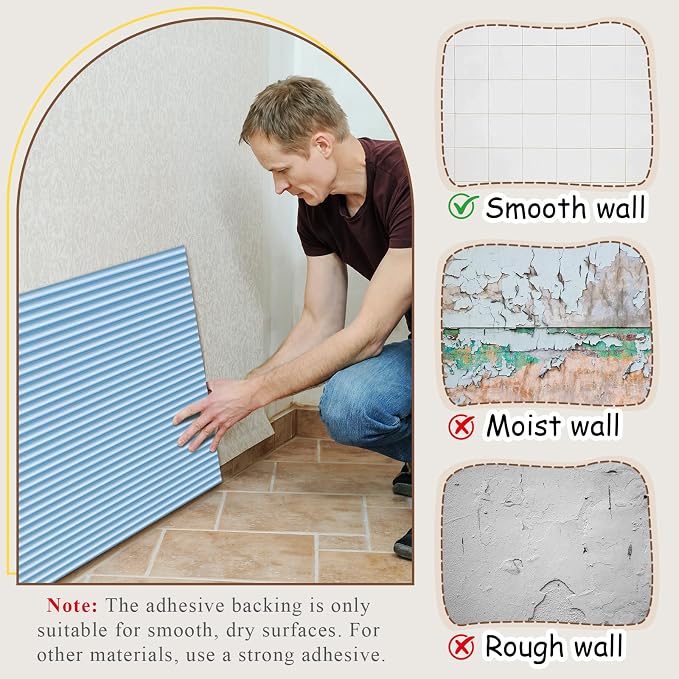 15.8 x 78.7 Inch Wall Padding for Kids, Blue, 1 Roll | Anti Collision Wall Padding Padded Wall Panels 3D DIY Headboard for Autism Playroom Nursery Bedroom Living Room Corner Guards - Image 5