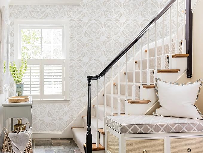 Boho Wallpaper Neutral Peel and Stick Wallpaper 78.7"x17.3" Geometric Wall Paper Beige and White Contact Paper Textured Removable Vinyl Waterproof for Bedroom Farmhouse Kitchen Bathroom - Image 6