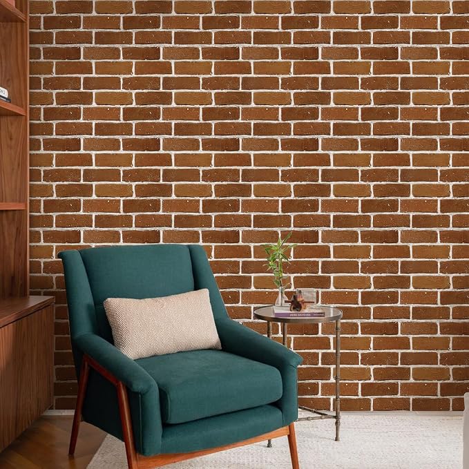 COMSTICKC 3D Peel and Stick Faux Brick Wall Panels for Quick DIY Wall Decor | Red Brown, 10 Pcs 11.8" x 11.8", Not Real Brick, Small Size, Lightweight Thin PVC Designed for Wall Makeover, Cover 9.7 sq ft - Image 7