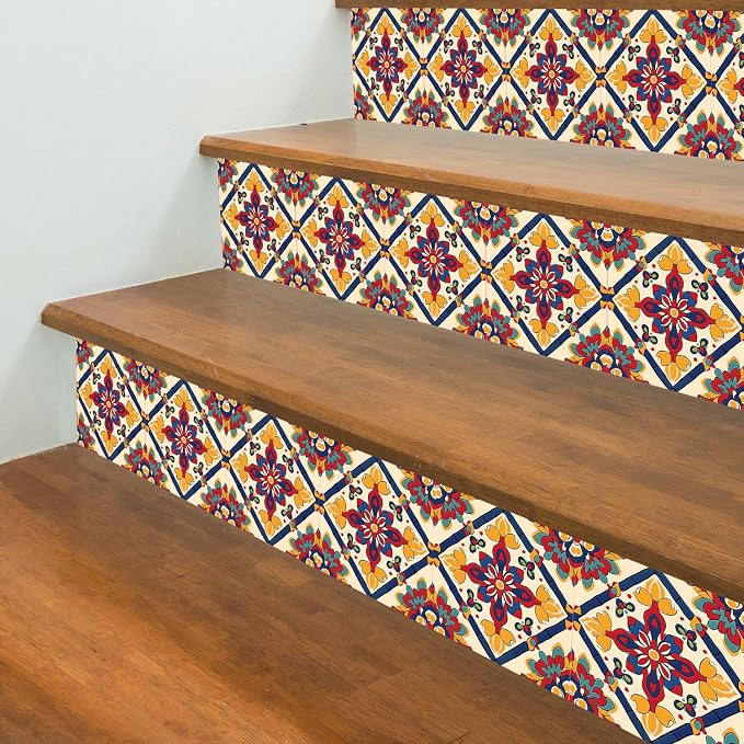 Wall Tiles Peel and Stick Waterproof - 24 Pcs (6x6 Inch) Wall Stickers Backsplash Decals for Kitchen, Bathroom, Removable Self-Adhesive Vinyl Art with Bohemian Patterns - Image 4