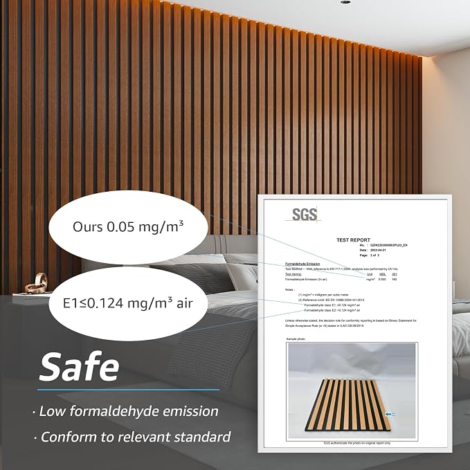 Art3d 4-Pack 94.5 x 7.9 inch Acoustic Wood Slat Wall Panels for Interior Decor, 3D Fluted Sound Absorbing Wood Paneling for Accent Wall Ceiling Kitchen Living Room Bedroom Office, Dark Walnut - Image 6