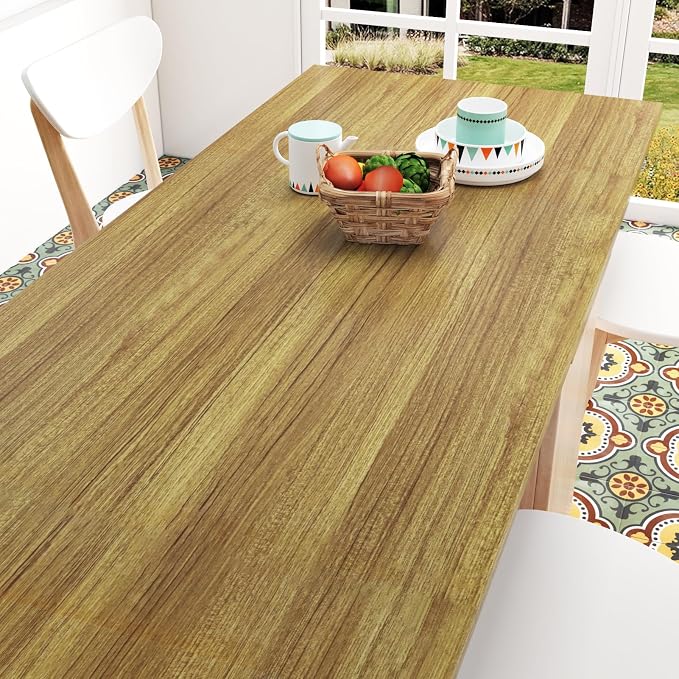 WESTICK Brown Wood Peel and Stick Wallpaper Light Wood Grain Contact Paper for Countertops Desk Waterproof Vintage Natural Wooden Vinyl Wrap for Cabinets Kitchen Island Bathroom Table 15.8"x80" by WESTICK