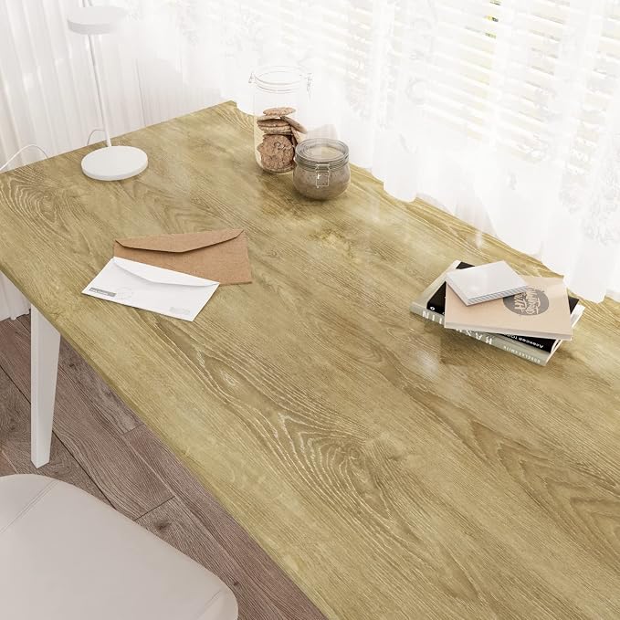 WESTICK 394"x15.8" Brown Wood Contact Paper Peel and Stick Countertops Waterproof Wood Wallpaper Self Adhesive Removable Wooden Grain Countertop Vinyl Wrap for Dinner Tables Desk Kitchen Cabinets - Image 6