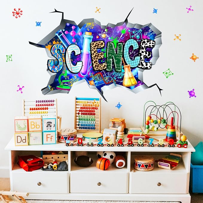 Science Wall Decals Science Classroom Decor Broken Walls Chemistry Stickers | Science lab decorations, kids educational wall decal, peel and stick, removable vinyl, biology art murals, for nursery school - Image 7