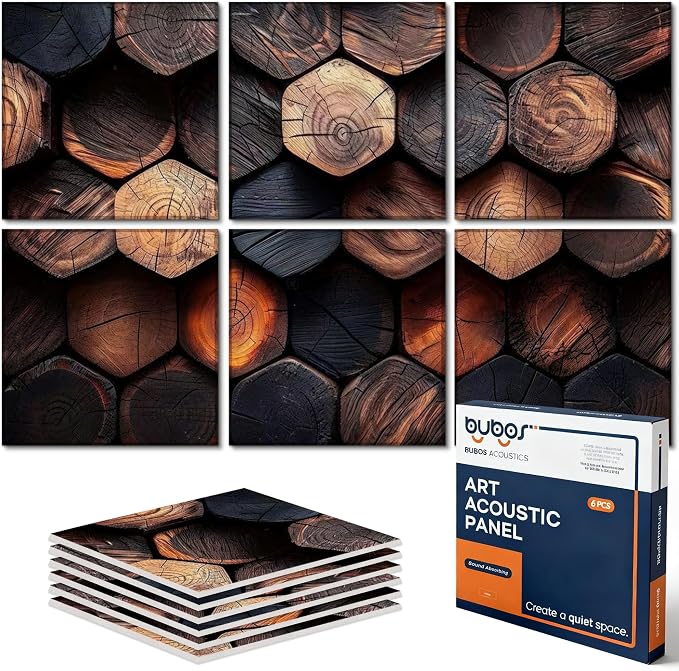 BUBOS 6 Pack Art Acoustic Wall Panels,70.8”x47.2”Self Adhesive for Home Decor | Peel and Stick, for Home Office, Studio & Wall Decor Sound Treatment, Wall Panels for Noise Reduction & Stylish Room by BUBOS