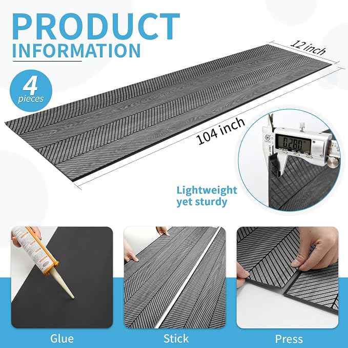 Art3d Herringbone Slim Slat Wall Panels, 104" x 12", 4-Pack, Weathered Teak | Lightweight, Wainscoting, Waterproof, Easy to Clean, Sturdy, Glue on, Elegant Style, for Bedroom, Office, Home Improvement - Image 6