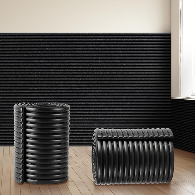 7.9 x 78.7 Inch Wall Padding for Kids, Black, 1 Roll | Anti Collision Wall Padding Padded Wall Panels 3D DIY Headboard for Autism Playroom Nursery Bedroom Living Room Corner Guards by Unknown