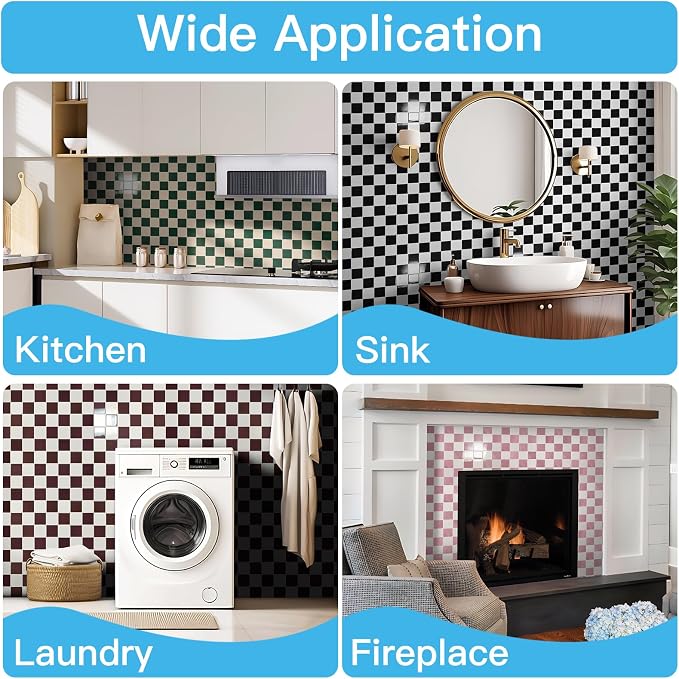Art3d Grid Tile Peel and Stick Backsplash, 10-Pack, Dark-Green & Warm White | 12 x 12 Inch, Enhanced Thickness, Superior Adhesion, Moisture Resistant, Long-Lasting, Minimalist Look, for Kitchen Decor - Image 9