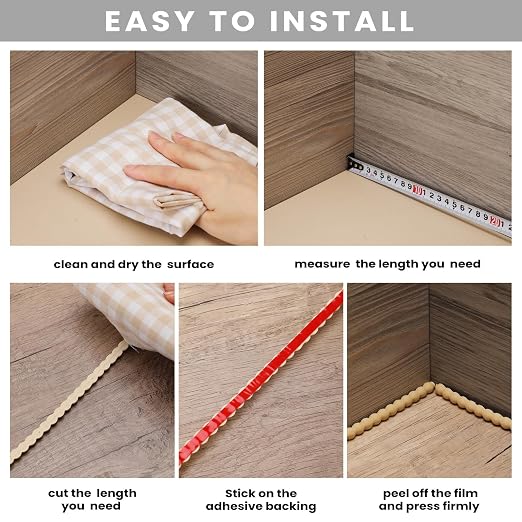 Leinuosen Flexible Bead Molding Trim Peel and Stick Wood 10ft /8 mm - Image 7