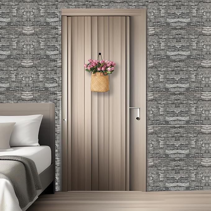 GrGreymond Faux Brick Wall Panels, 40 PCS, Grey | 3D Wall Panels Peel and Stick, XPE Foam 3D Wallpaper, Self-Adhesive Faux Stone Wall Panels for Bedroom, Stairs, Kitchen - Image 7