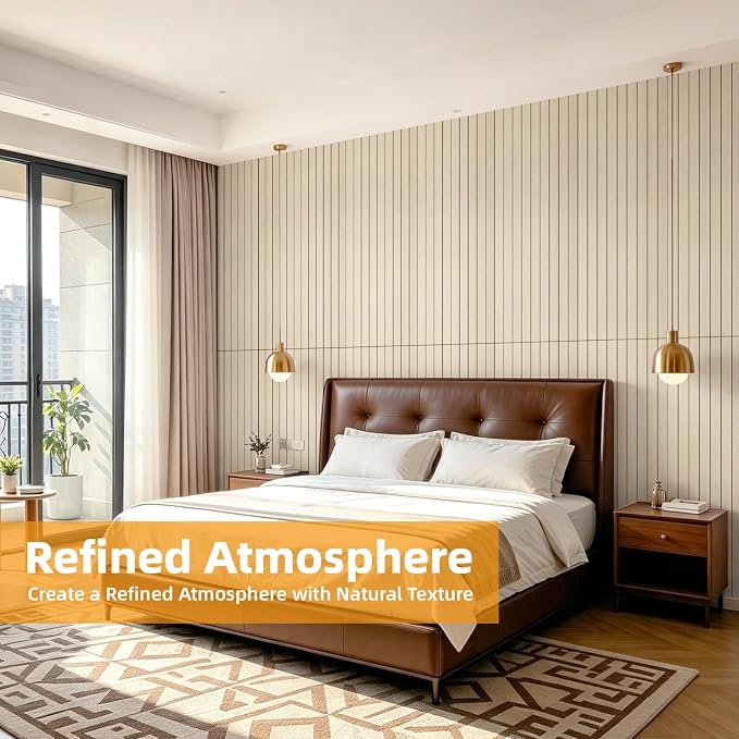 WOWSTAR 6-Pack Peel and Stick PVC Wood Slat Wall Panel，Thickened Wood Grain Wallpaper, 3D Wall Panels, 48" x15.74", Teak - Image 3