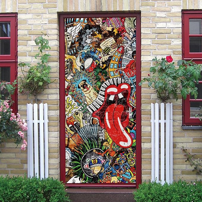 TUOKING Door Sticker,Peel and Stick Removable Vinyl Door Decals | Wallpaper Waterproof Self-Adhesive Mural for Home Decor,Wall Covers Poster,30.3" W x 78.7" L,Set of 2 Sheets - Image 5