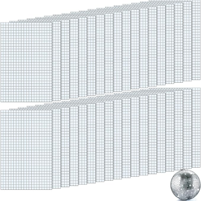21600 Pieces Silver Disco Mirror Tile Self-Adhesive Mirrors Mosaic Tile by Romooa