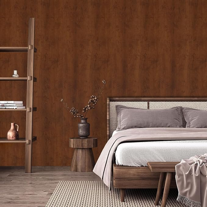 Wood Peel and Stick Wallpaper, Contact Paper for Classroom Home Decor | 11.8"x78.7" Self-Adhesive Medium Walnut Wood Plank Film, Farmhouse Decor for Bulletin Board Desk Cabinet & Home Renovation - Image 5