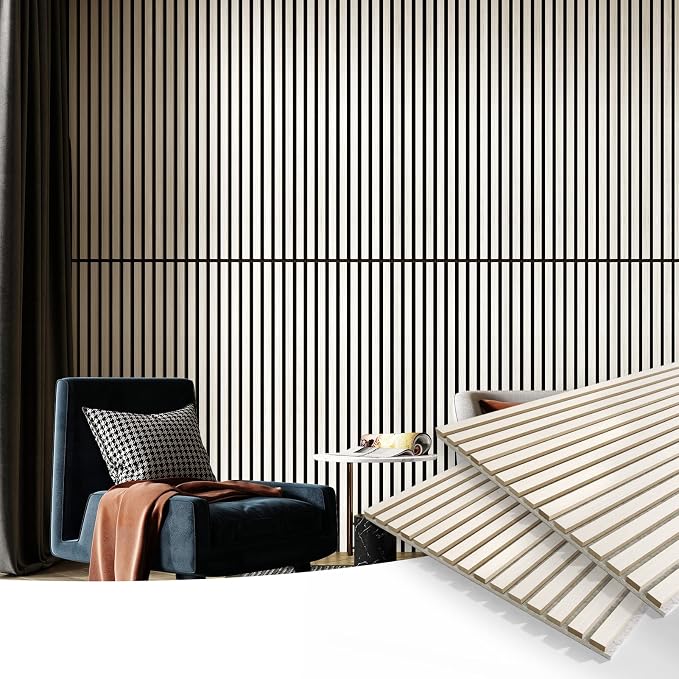 Art3d 2-Pack Fluted Acoustic Wood Slat Wall Panel, 47.2" x 23.6", White Elm | Noise Control, Easy to DIY, Natural Texture, Sustainable Material, Ideal for Homeowners, Designers, for Living Room, Office - Image 2