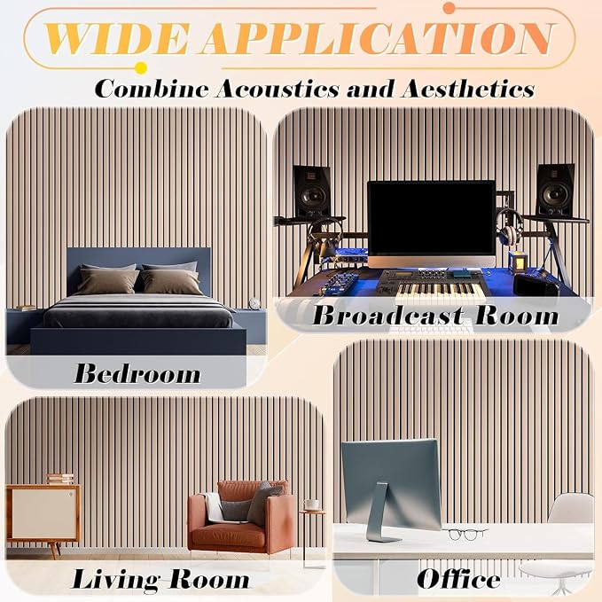 16" x 12" Acoustic Panels 12 Pack, Self-Adhesive 3D Wall Tiles Camel | Polyester Panels for Sound Absorption, Covers 16 Sq Ft, Odor-free, Harmless to Breathe & Touch, Reduce Noise and Echo, Camel - Image 7