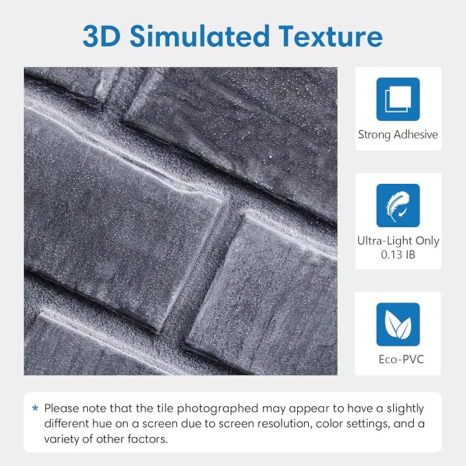 COMSTICKC 3D Faux Brick Wall Panels Peel and Stick, 10 Pcs 11.8" x 11.8" | Not Real Brick, Lightweight PVC Brick Sticker, Decorative Wall Wallpaper for Quick DIY Wall Upgrades, Cover 9.7 sq ft - Image 4