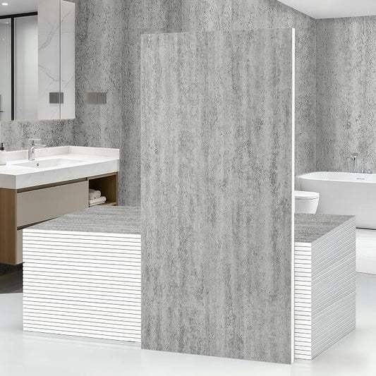 10Pcs 3D Faux Stone Wall Panels 23.6"X11.8" Grey Textured Tiles Peel and Stick Wall Panels Self Adhesive Backsplash Tiles for Interior Wall Decor Living Rooms TV Walls Kitchen Bathroom by GRITHOME