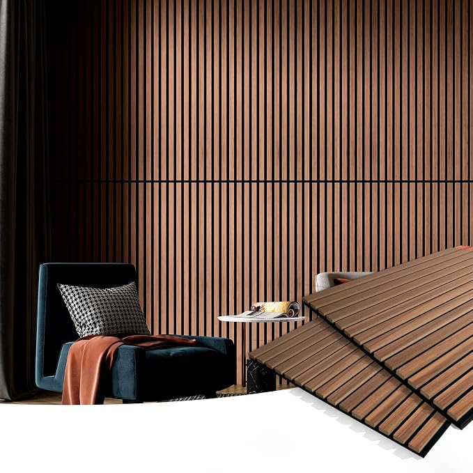 Art3d 2-Pack Fluted Acoustic Wood Slat Wall Panel, 47.2 x 23.6 Inch, Walnut | Noise Control, Easy to DIY, Natural Texture, Sustainable Material, Ideal for Homeowners, Designers, for Living Room, Office - Image 2