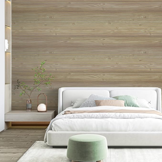 Art3d Fine Bar Design Slim Slat Wall Panel, 104 x 12 Inch, 4-Pack, Teak | Lightweight, Wainscoting, Waterproof, Easy to Clean, Sturdy, Glue on, Elegant Style, for Bedroom, Office, Home Improvement - Image 3