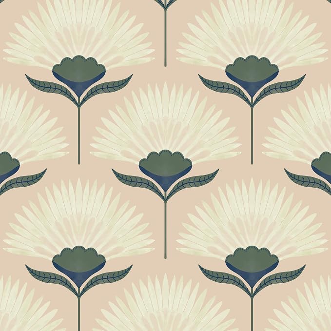Safiyya Peel and Stick Wallpaper Boho Floral Wallpaper for Bedroom Living Room Removable Self Adhesive Floral Cottage 17.3inx197in Vinyl Contact Paper for Cabinets Accent Wall by SAFIYYA