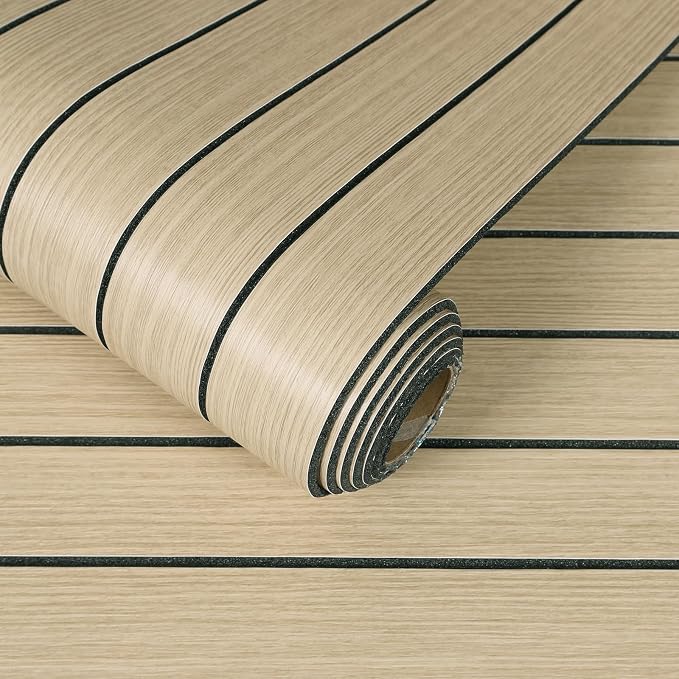 CHIHUT 3D Brown Wood Panels for Interior Walls Decor Acoustic Flexible Slat Wood Peel and Stick Wall Panels Roll Self Adhesive Decorative Foam Wall Paper for Kitchen Island Ceiling RV 12"x79" by CHIHUT