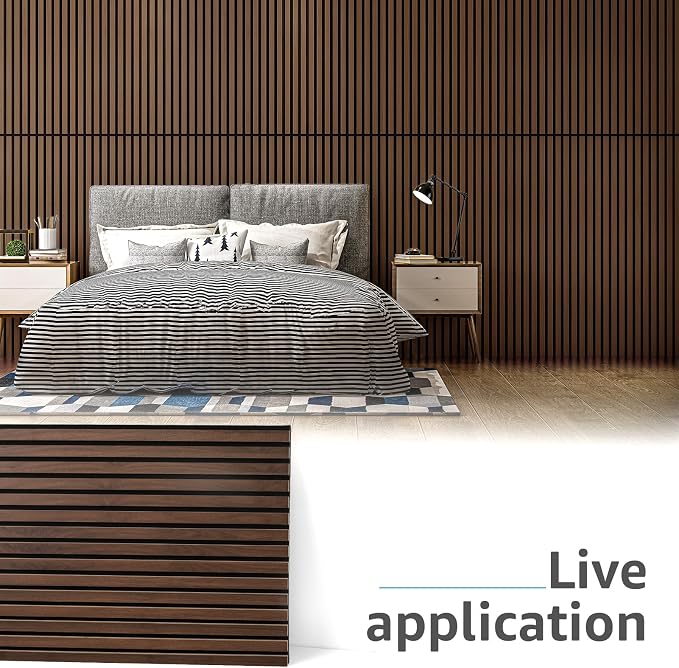 Art3d 2-Pack 3D Fluted Wood Sound Absorbing Slat Wall Panel, Dark Walnut | 47.2 x 23.6 Inch, Noise Control, Easy to DIY, Sustainable Material, Ideal for Homeowners, Designers, for Living Room, Office - Image 2