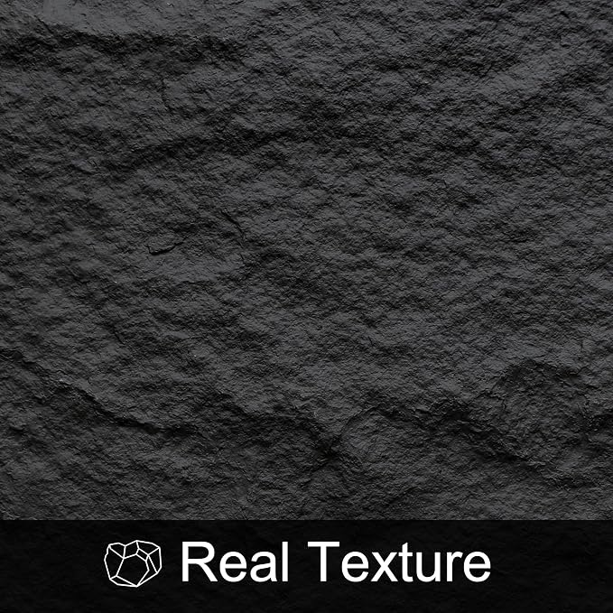 3D Faux Stone PU Wall Panels for Interior Decor, 4 Pieces, Dark Black | Cement Texture Accent Wainscoting Panel for Home, Office, 47.2" × 23.6" - Image 2